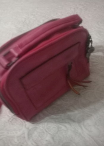 Pembe Süet Fermuarlı Kadın Çanta - Görsel 2