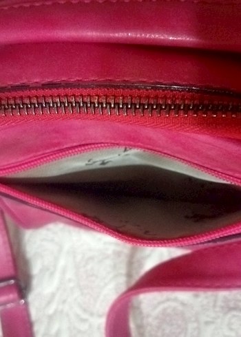 Pembe Süet Fermuarlı Kadın Çanta - Görsel 3