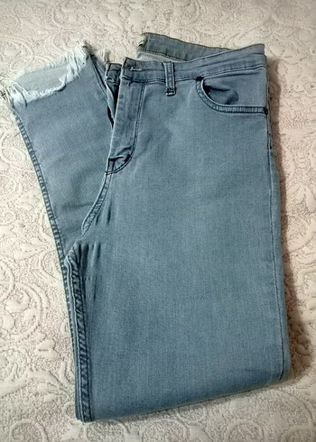 Gri Kadın Uzun Kot Pantolon - Görsel 4