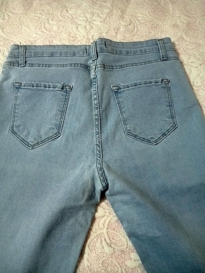 Gri Kadın Uzun Kot Pantolon - Görsel 3