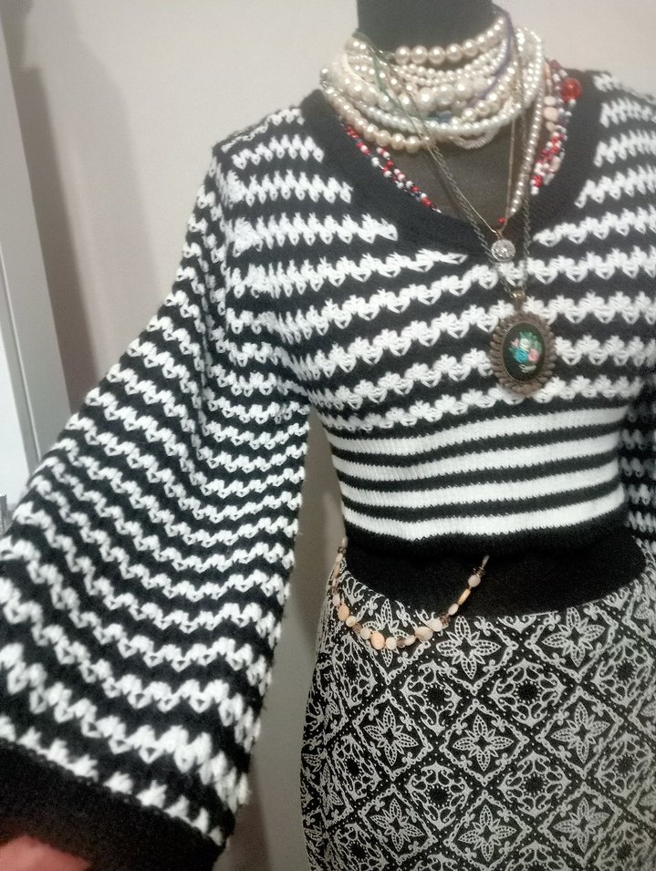 Bohem Desenli Uzun Kollu Triko Kazak - Görsel 2