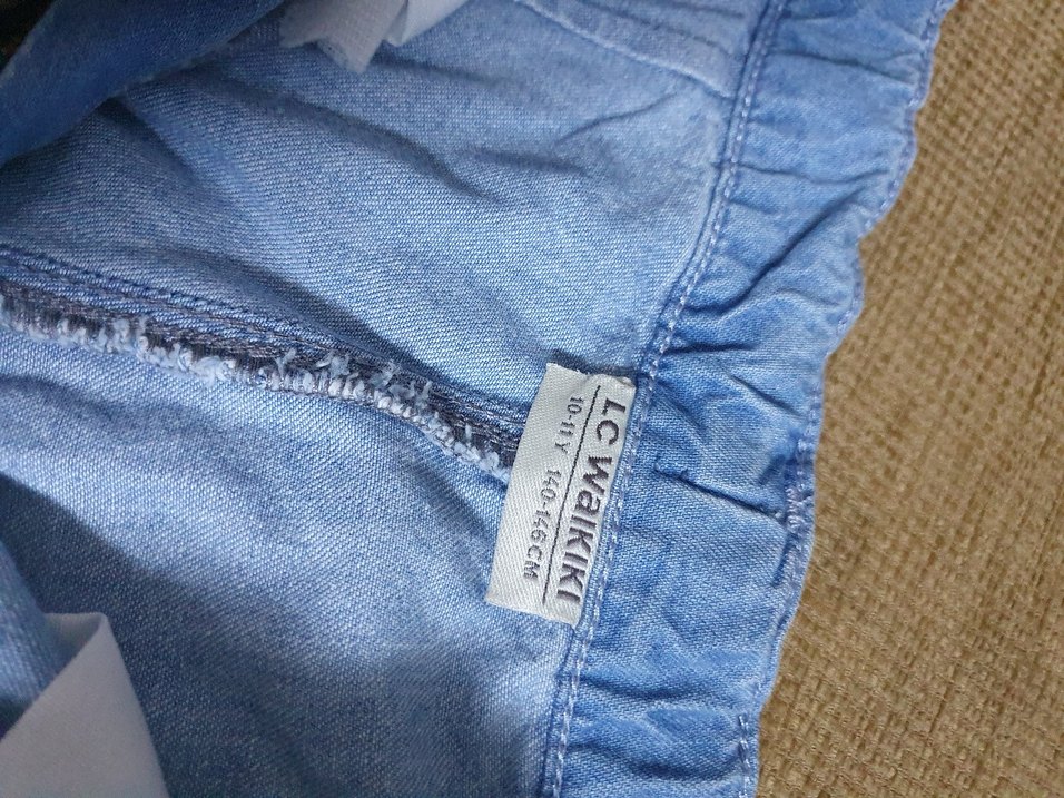 Nakışlı Düğmeli Çocuk Denim Şort - Görsel 4
