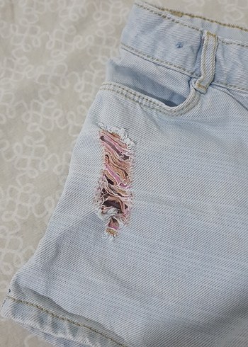 Mavi cocuk Düğmeli Mini Denim Şort - Görsel 3