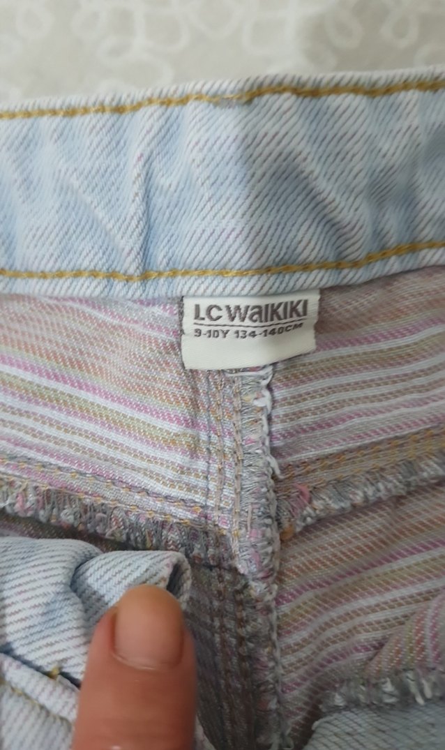 Mavi cocuk Düğmeli Mini Denim Şort - Görsel 2