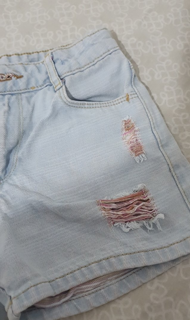 Mavi cocuk Düğmeli Mini Denim Şort - Görsel 4