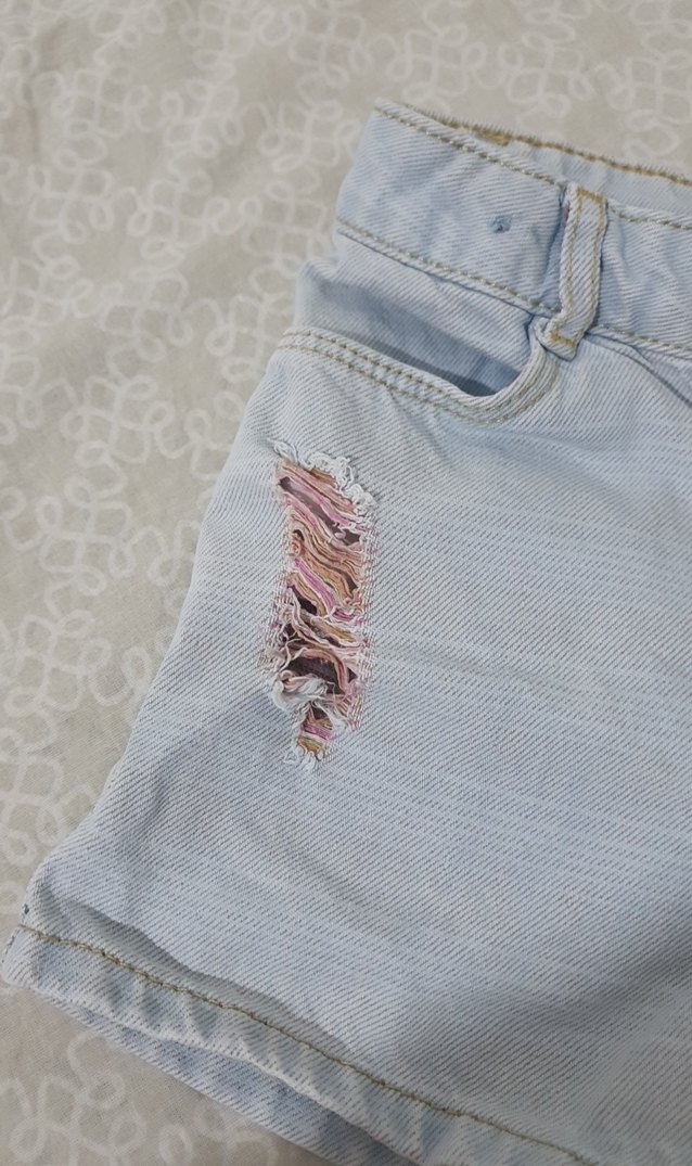 Mavi cocuk Düğmeli Mini Denim Şort - Görsel 3