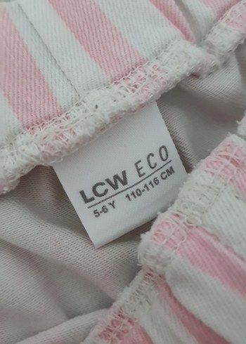 Pembe Çizgili Kız Çocuk Pamuk Şort - Görsel 2