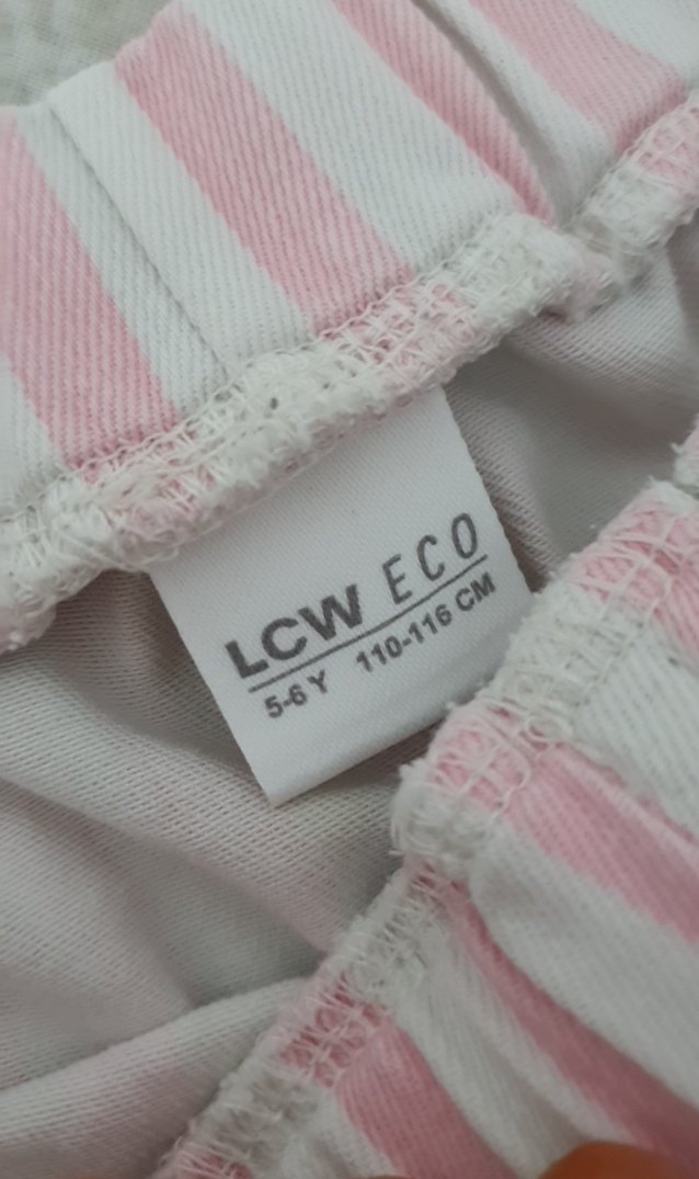 Pembe Çizgili Kız Çocuk Pamuk Şort - Görsel 2