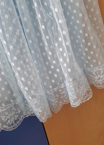 Uzun Kollu Mavi Kız Elbisesi - Görsel 3