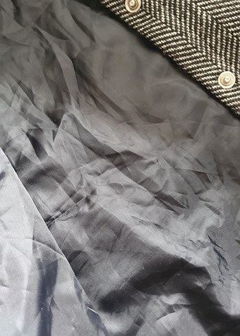 Gri Midi Düğmeli yün Kaban - Görsel 5