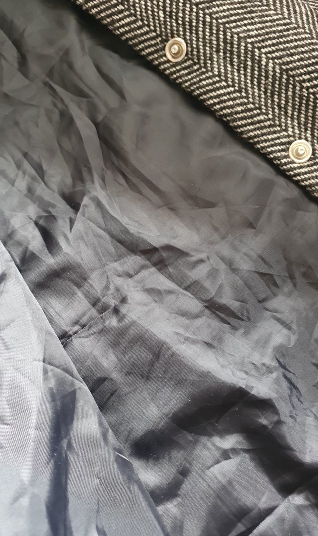 Gri Midi Düğmeli yün Kaban - Görsel 5