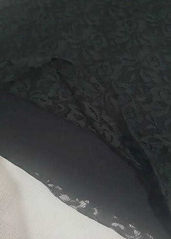 Dantel Detaylı Siyah Midi Elbise - Görsel 3