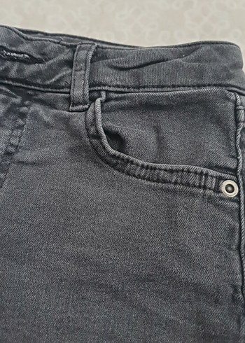 Gri Mini Denim Şort - Görsel 2