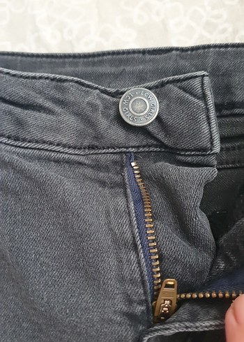 Gri Mini Denim Şort - Görsel 3