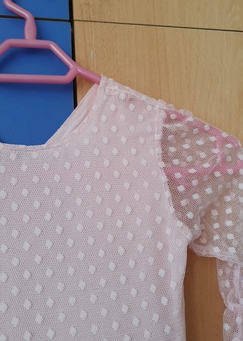 Pembe Dantel Detaylı Kız cocuk Elbisesi - Görsel 4