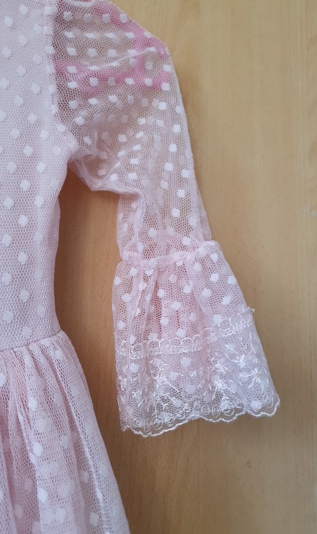 Pembe Dantel Detaylı Kız  cocuk Elbisesi - Görsel 3