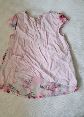 Kız Çocuk Pembe Çiçekli Bohem bluz - Görsel 3