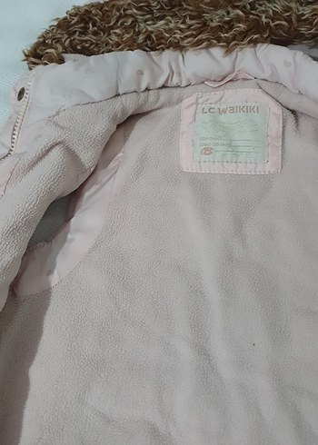 Kız Çocuk Pembe Kapüşonlu Peluş Detaylı Yelek - Görsel 3