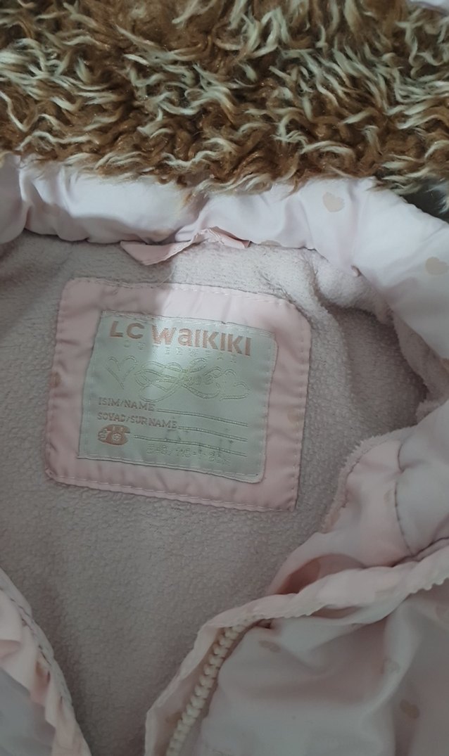 Kız Çocuk Pembe Kapüşonlu Peluş Detaylı Yelek - Görsel 2