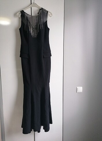 38 Beden siyah Renk Abiye uxun Nişan elbisesi