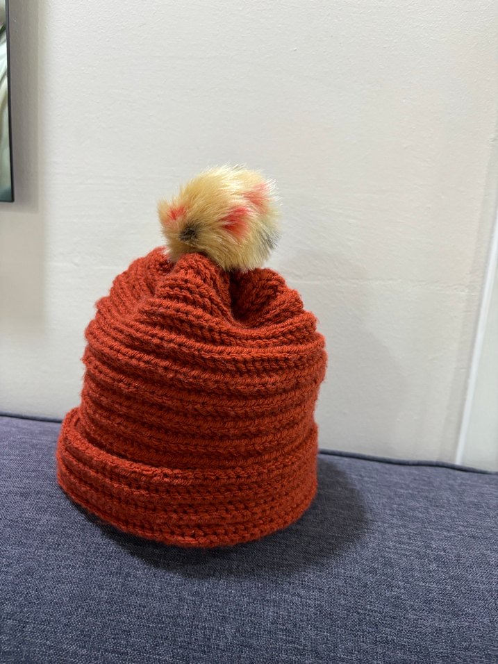 Kahverengi Ponponlu çocuk Örgü Bere - Görsel 2