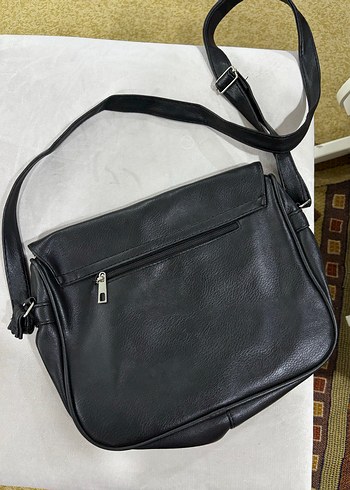 Siyah suni Deri Kadın Çanta - Görsel 3