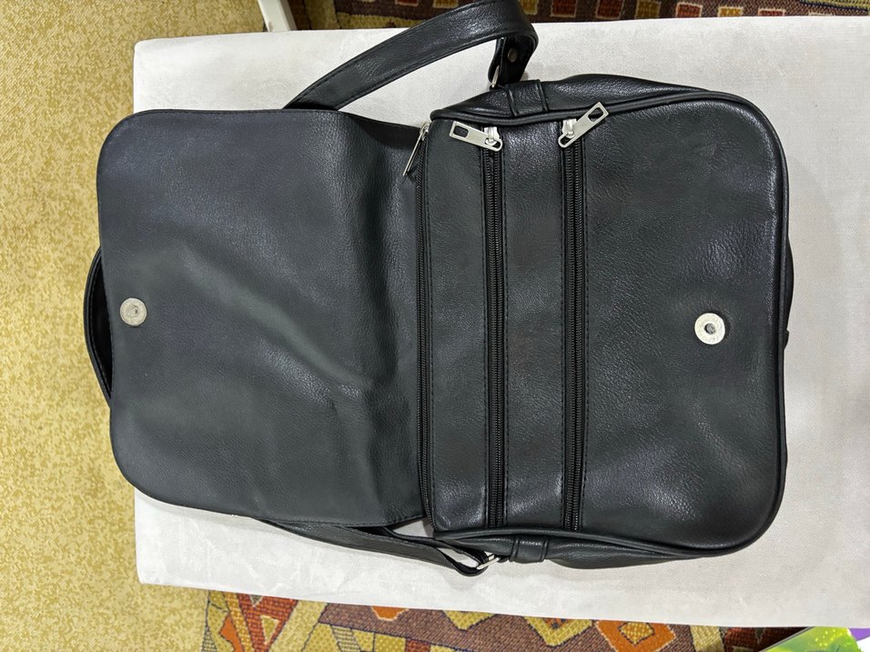 Siyah suni Deri Kadın Çanta - Görsel 2