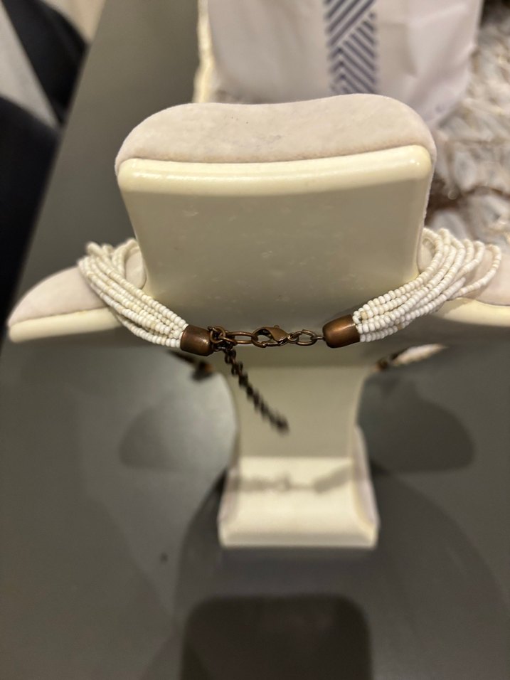 Uzun Etnik Desenli Boncuklu Bohem Kadın Kolye - Görsel 3