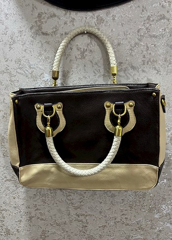 Bej-Kahverengi Deri Tokalı Kadın Çanta - Görsel 3