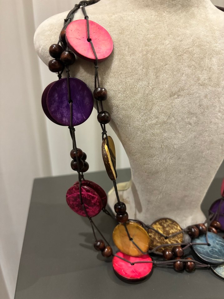 Renkli doğal taş Boncuklu Bohem Uzun Kolye - Görsel 2