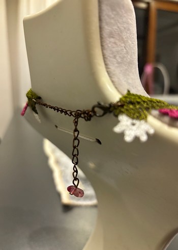 Renkli Nakışlı Dantel Mini Bohem Kolye - Görsel 3