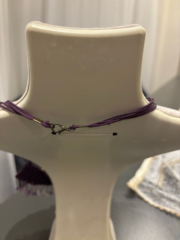 Mor Boncuklu Bohem Mini Kolye - Görsel 3