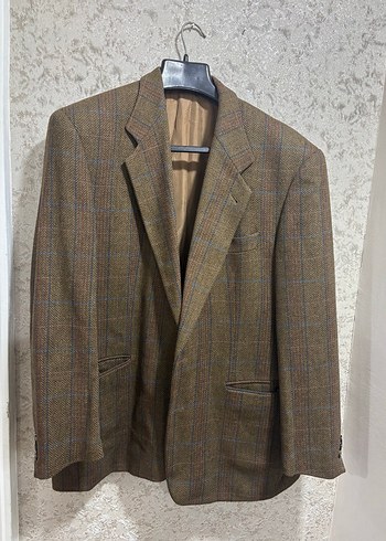 Sarar Kahverengi Ekose Klasik Blazer Ceket