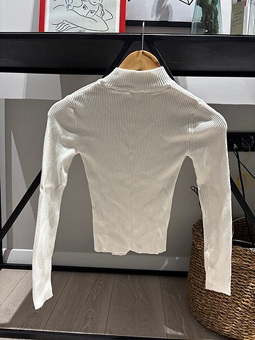 Mavi Jeans Beyaz fermuarlı kazak