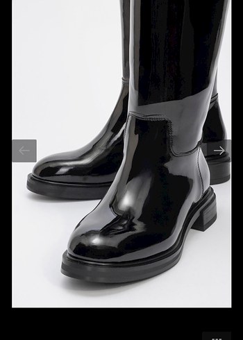 Siyah Parlak Çizme Rugan - Görsel 3