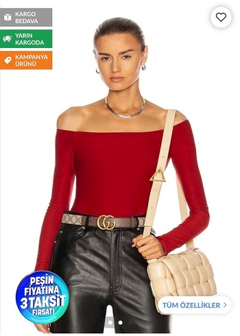 Kırmızı bodysuit - Görsel 2