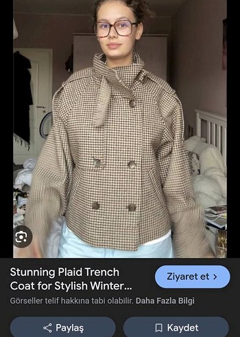 Bej Ekose Midi Trençkot - Görsel 4