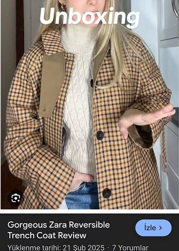 Bej Ekose Midi Trençkot - Görsel 2