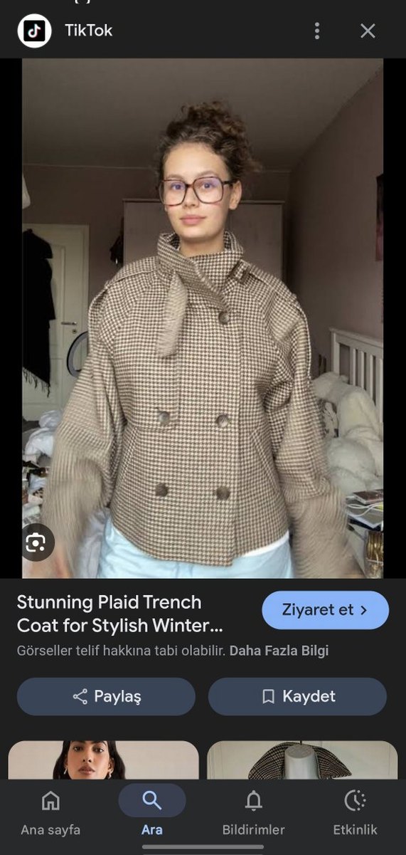 Bej Ekose Midi Trençkot - Görsel 4