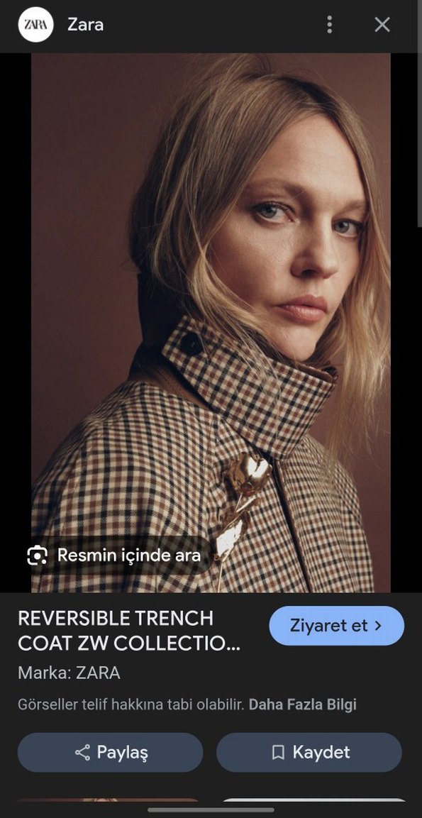 Bej Ekose Midi Trençkot - Görsel 3