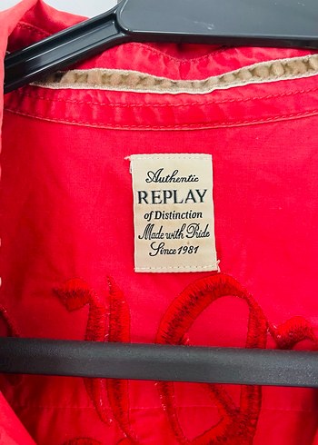 Düğmeli Kırmızı Kadın Keten Gömlek - Görsel 2