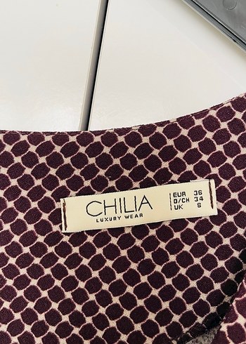 Bordo Puantiyeli Midi Elbise - Görsel 2