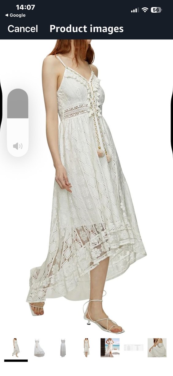 Dantel Detaylı Uzun Bohem Beyaz Elbise - Görsel 4