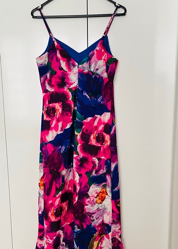 Kadın Çok Renkli Uzun Askılı Elbise - Görsel 2