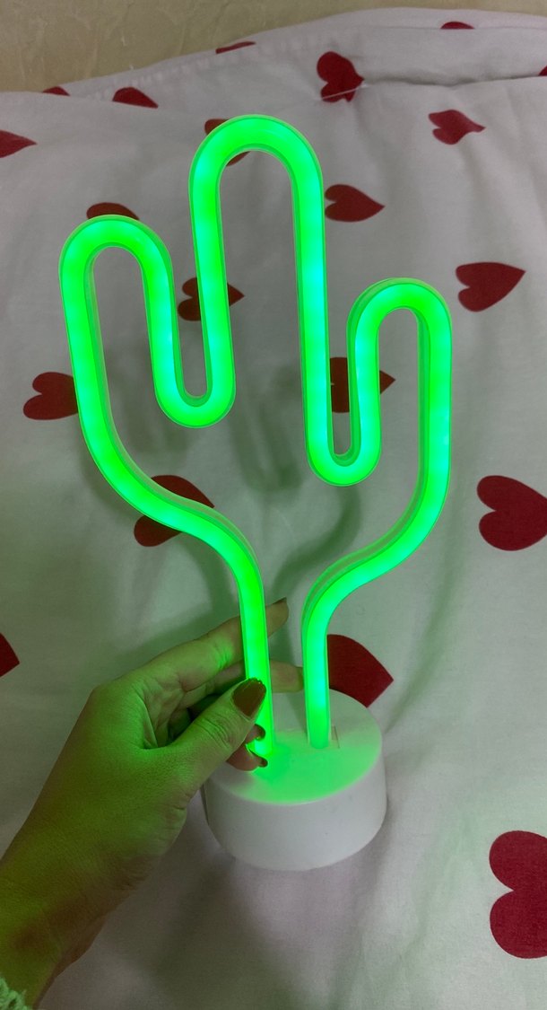 Beyaz Kaktüs Şekilli Masa Lambası - Görsel 2