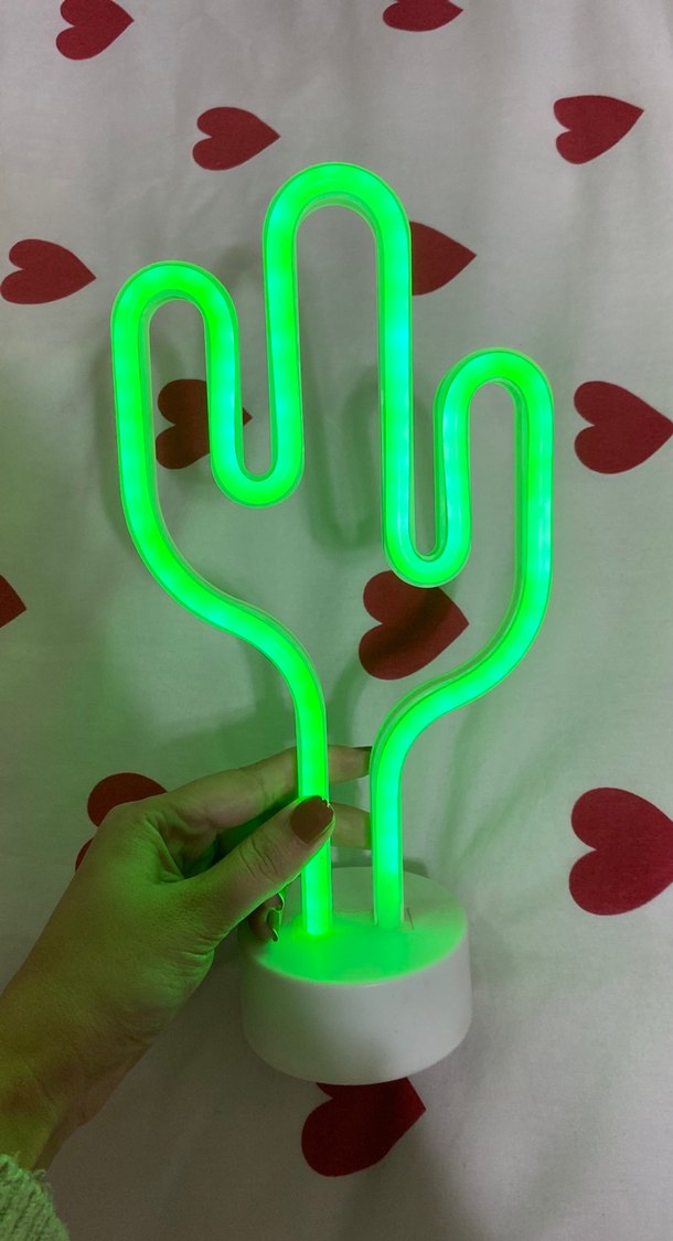 Beyaz Kaktüs Şekilli Masa Lambası - Görsel 4