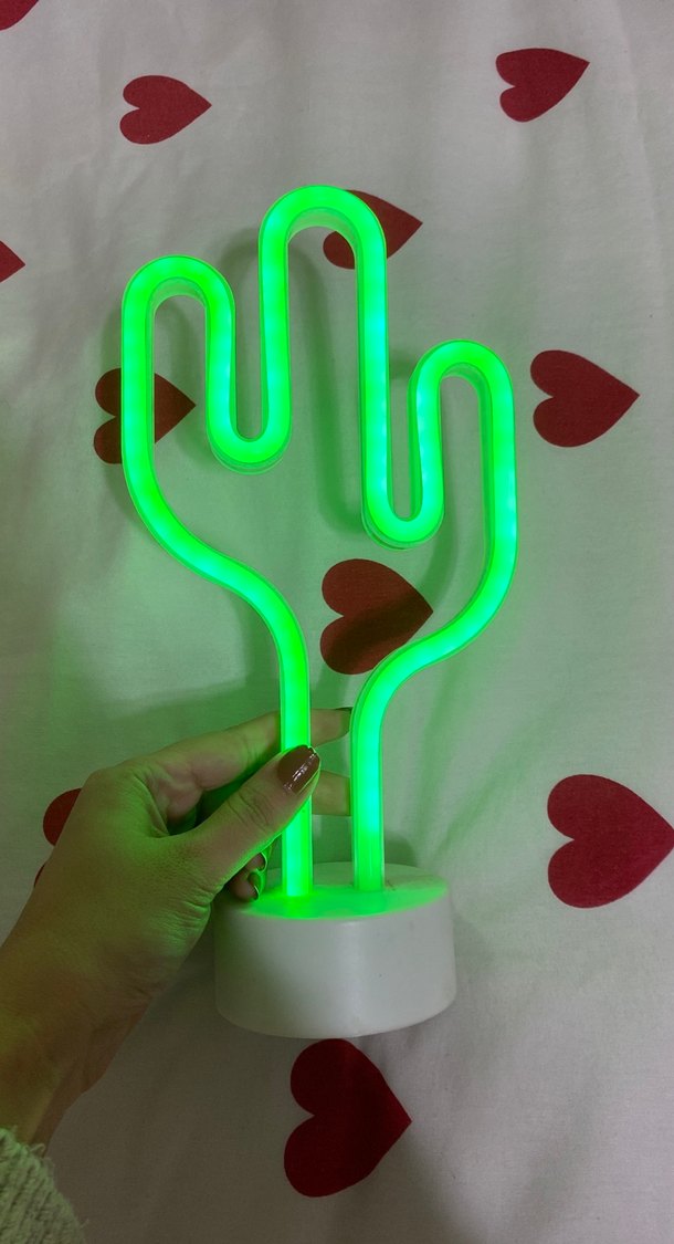 Beyaz Kaktüs Şekilli Masa Lambası - Görsel 3