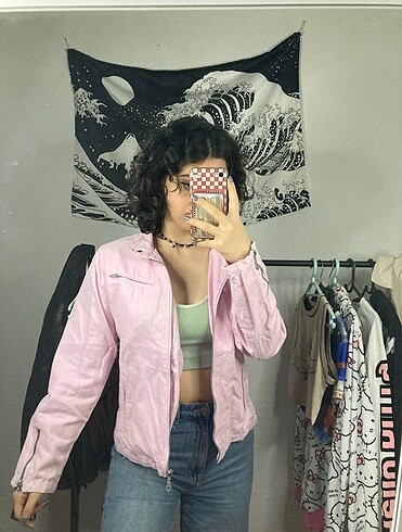 Pembe kot ceket