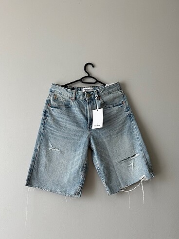 boyfriend denim bermuda şort
