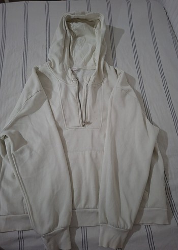 Kadın Beyaz Kapüşonlu Fermuarlı Sweatshirt Penti - Görsel 2